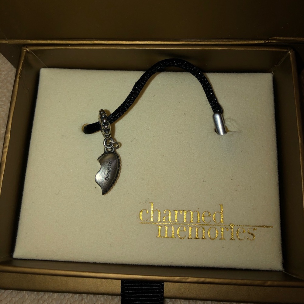 Silver half heart “daughter” charm